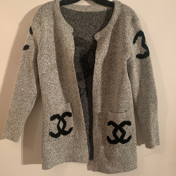 Gray Knit Cardigan Sweater - Picture 1 of 3